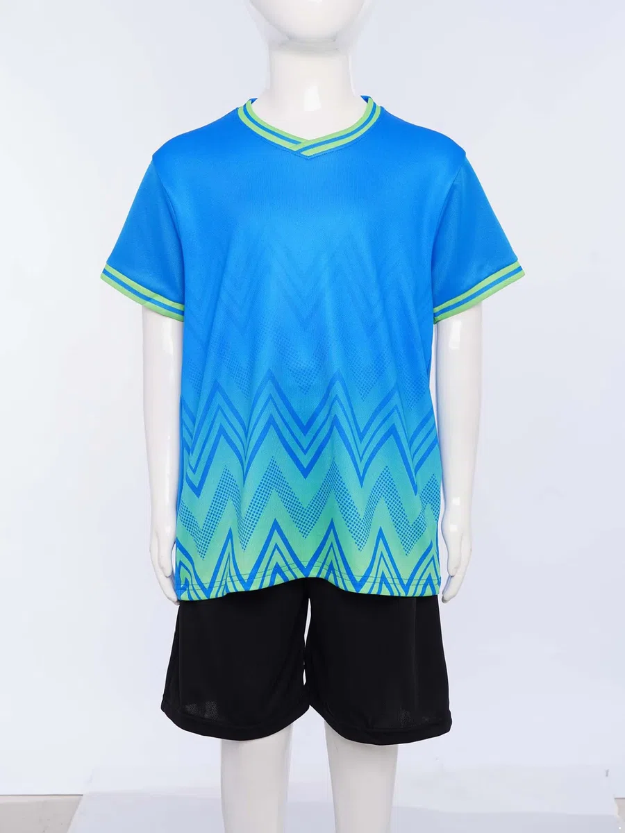 Trainingsanzug Kinder Sport Set Kurz Jungen 2-teilig Sportbekleidung Trikot und Hose Shorts Sportanzug Fußball Sommer Jogginganzug