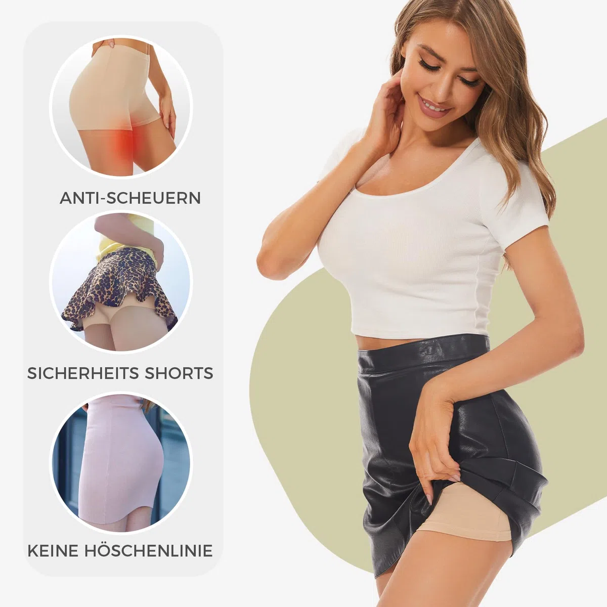 SIHOHAN Boxershorts Damen Baumwolle Radlerhose Damen Kurz für Kleid Bauchweg Unterhosen Nahtlos Unterziehhose Doppelter Schritt Panties