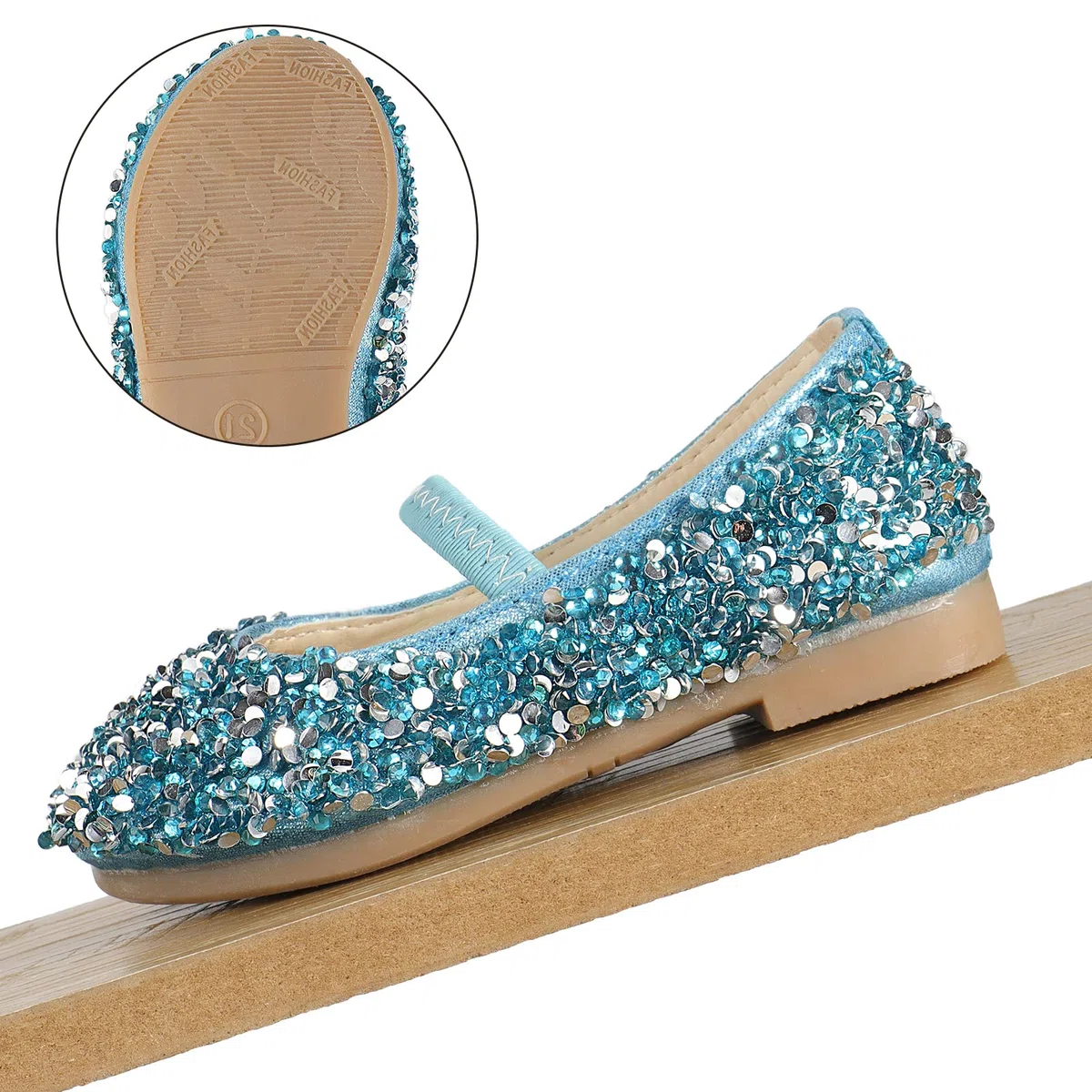 MK MATT KEELY Prinzessin Schuhe Mädchen Glitzer Ballerinas Kinder Mary Jane Kristall Sandalen