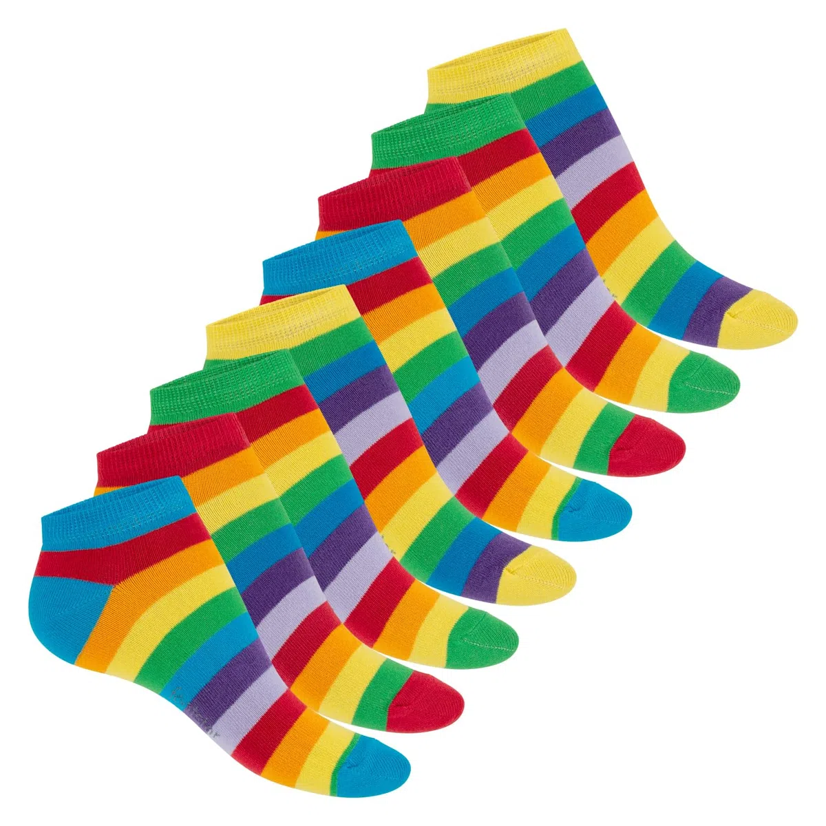 Footstar 8 PAAR Motiv Sneaker Socken Kurze süße bunte Söckchen mit Mustern Sterne Ringel Pünktchen