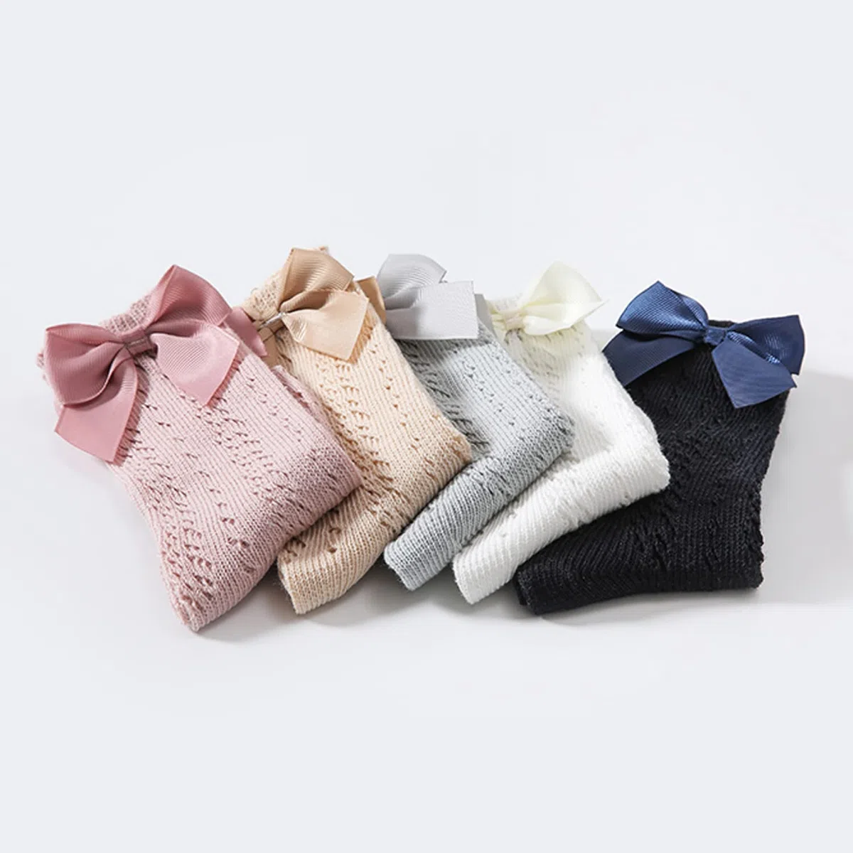 5-Pack Baumwolle Kniestrümpfe Socken Baby Mädchen Socken Bogen Kniestrumpf Schuluniform Socken 0-5 Jahre