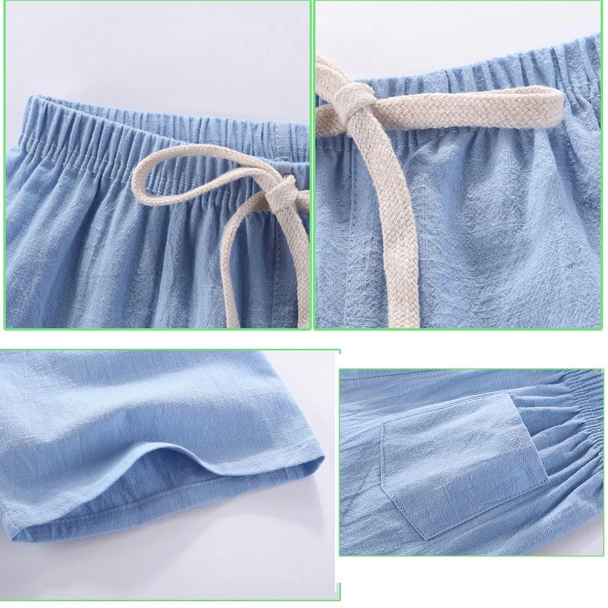 Sommershorts Jungen Mädchen 1-11 Jahre, 3er Baby Jungen Shorts Musselin Gr.80/86/92, Kinder Kurz Hosen Baumwolle Leinen Freizeit Einfarbige Lässige Bermuda Strandshorts Gr 98-140