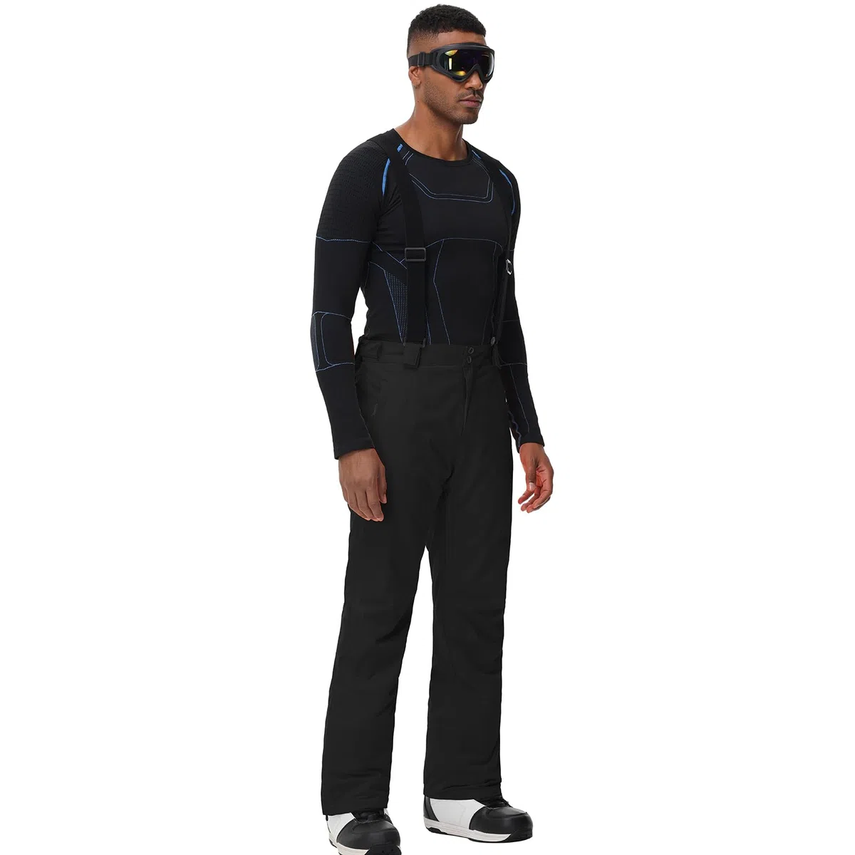 ALSOGO Herren Skihose wasserdichte Winddichte Winter Schneehose Outdoor Snowboardhose mit Abnehmbar Träger