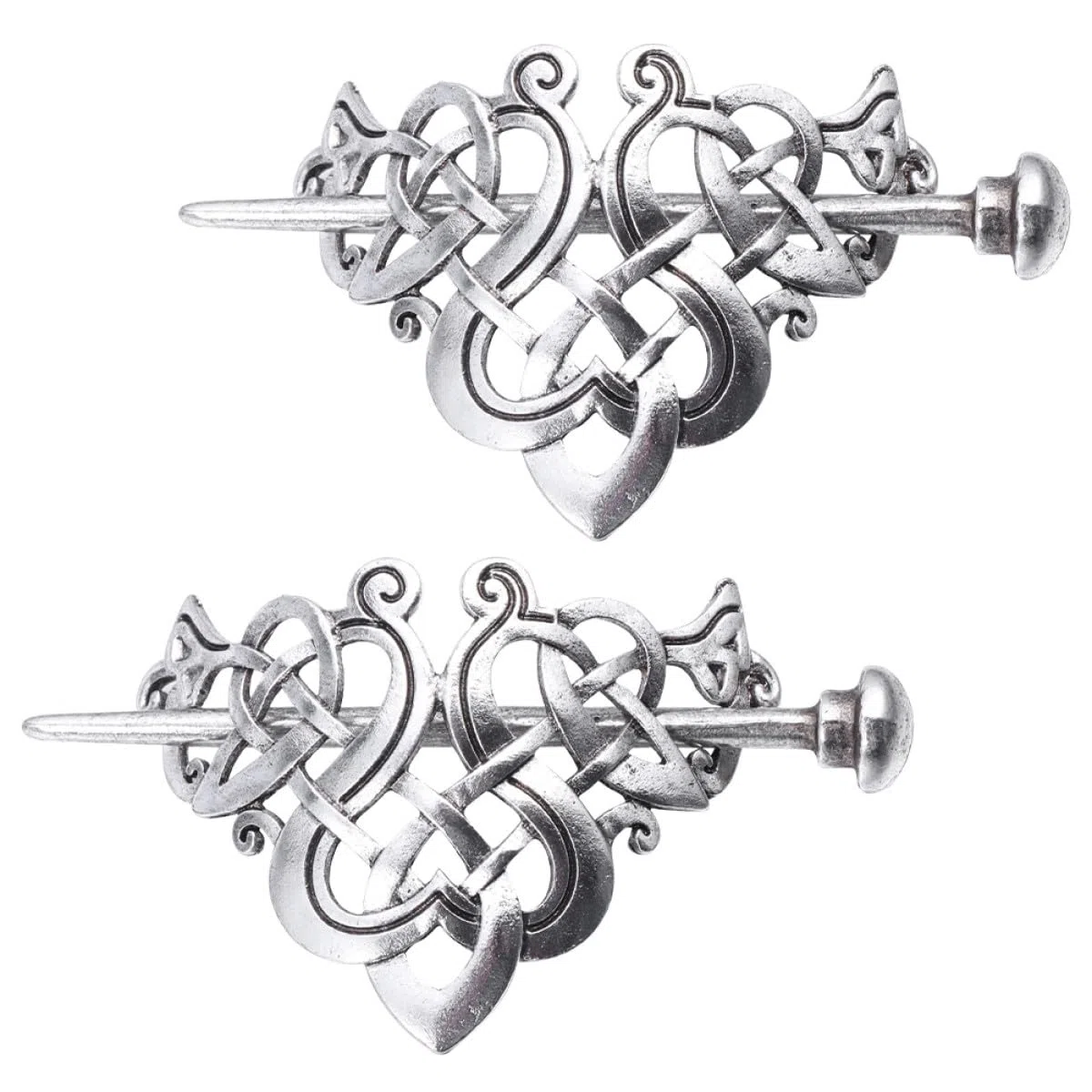 2 Stück Kreative Wikinger Haarnadeln Metall Haarklammern Keltischer Knoten Stil Damen Mädchen Haarspangen Leicht Langlebig Schmuck Zubehör