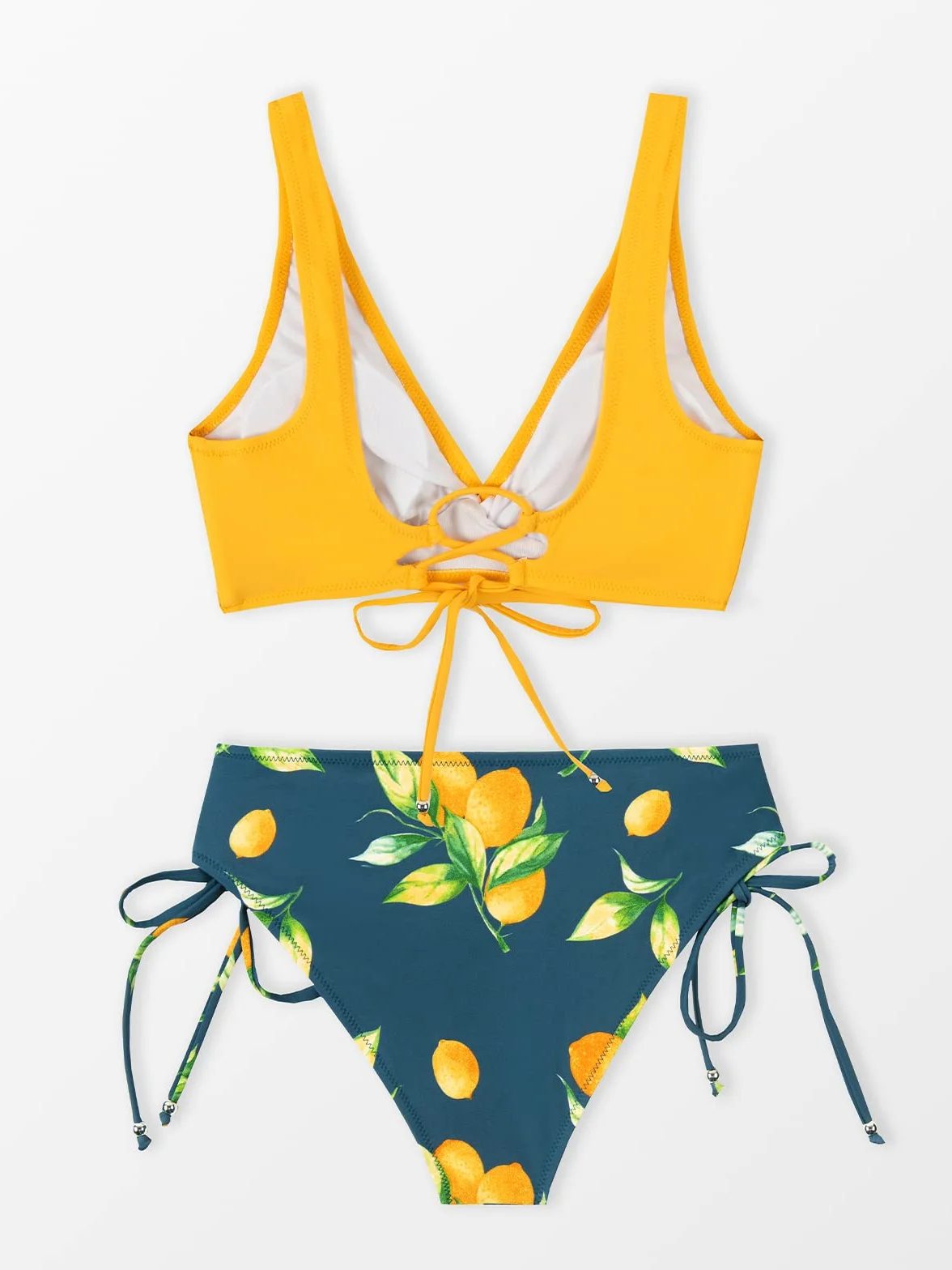 CUPSHE Damen Bikini Set Wickeloptik Blumenmuster Low Rise Bademode
