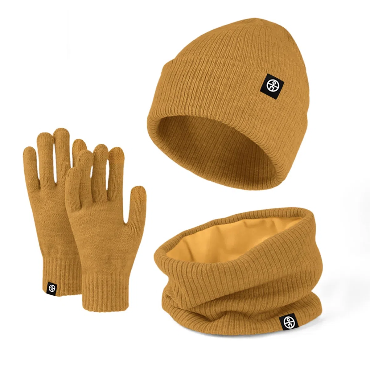 Baynetin Mütze Schal & Handschuh-Sets 3in1 Unisex BeanieMütze Touchscreen Handschuhe und Loop Schal Set mit Weiches Fleecefutter für Outdoor Sport Joggen Skifahren