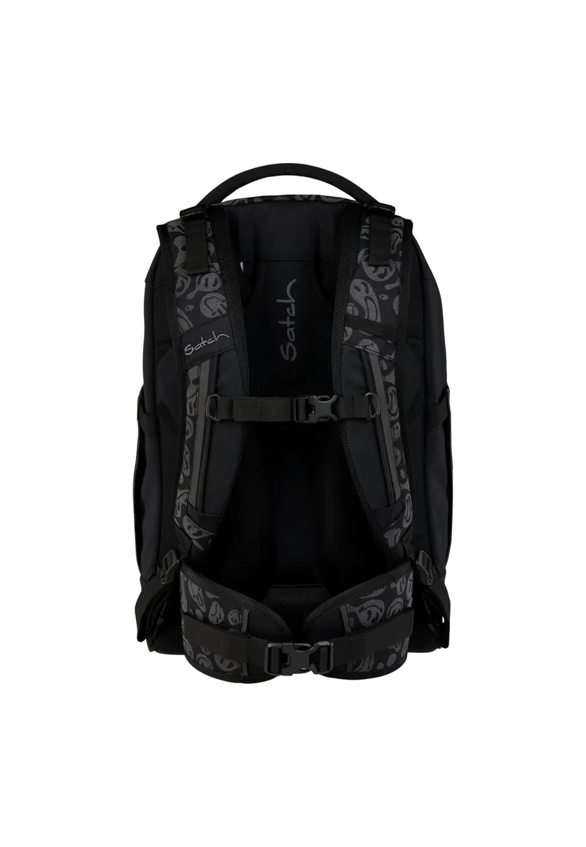 Satch Pack Set Schulrucksack-Set, 4-teilig ab 5. Klasse ergonomisch 30L Stauraum mit Schlamperbox Trinkflasche Sportbeutel Blurry Faces - Schwarz
