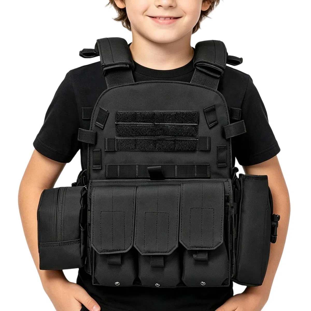 Airsoft-Weste Für Kinder, Taktisches Schutzdesign, 45 X 35 Cm, Paintball-Schutzwestenausrüstung, Schützende Kampfausrüstung Mit Mehreren Taschen, Verstellbare Passform, Für Paintball-Cosplay, Outdoor-