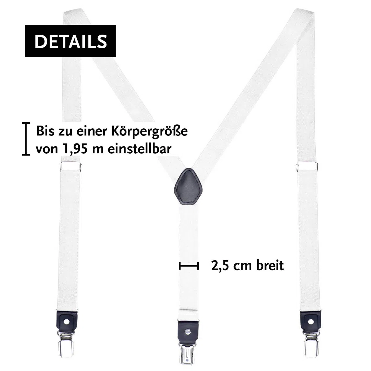 DonDon Hosenträger und Fliege Set für Damen und Herren, Y-Form, 2,5 cm breit, handgefertigt - Elegantes Accessoire für Hochzeit, Party, Smoking