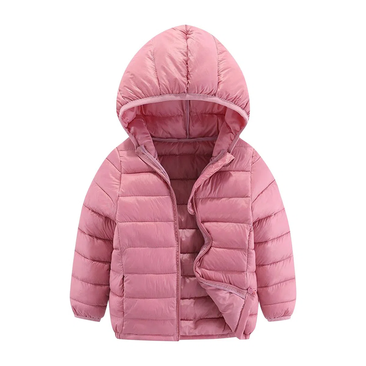 Generisch Puffer Jacke Kinder Warm Langarm Daunenjacke Jungen Mädchen Outdoor Winterjacke Steppjacke mit Kapuze Mantel Leicht Sport Wintermantel Lässiger Einfarbig Outdoorjacke Bequem Skijacke
