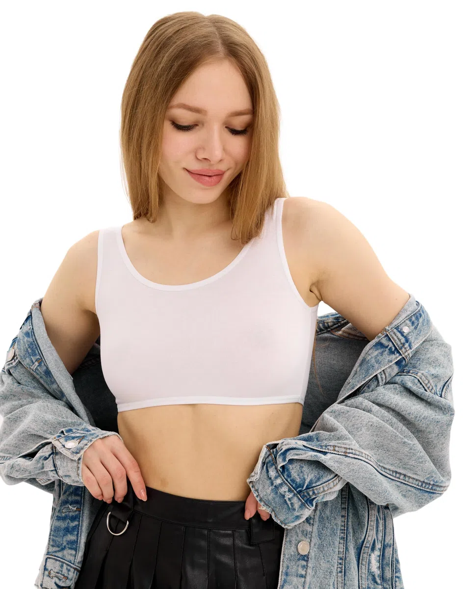 MOR 6er-Pack Mädchen Bustiers/Tops – Bequeme Baumwoll-BHS ohne Bügel – Teenager Unterwäsche – Basic Farben – 9–15 Jahre