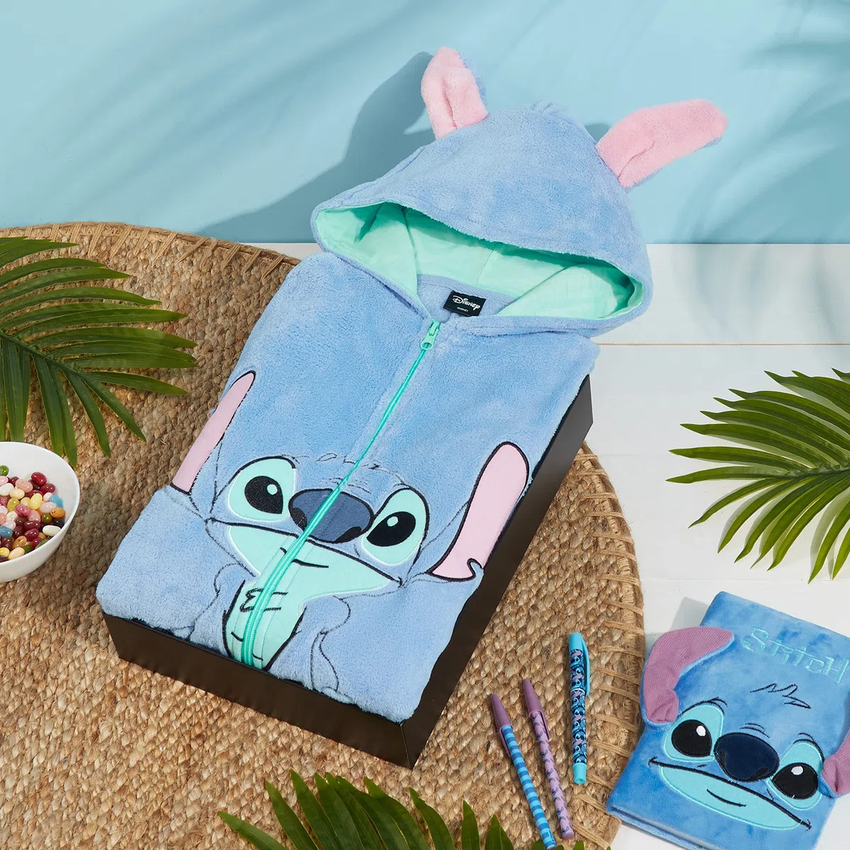 Disney Stitch Onesie Mädchen, Kuschelige Warm Einteiler Schlafanzug Kinder, Baby Yoda Geschenke für Mädchen Weihnachten