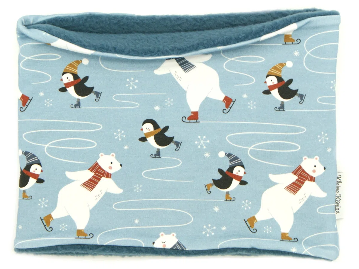 Kleine Könige Loop Schal Kinder Jungen bis 10 Jahre · viele Muster · Innen Fleece Kuschel · Made in Germany