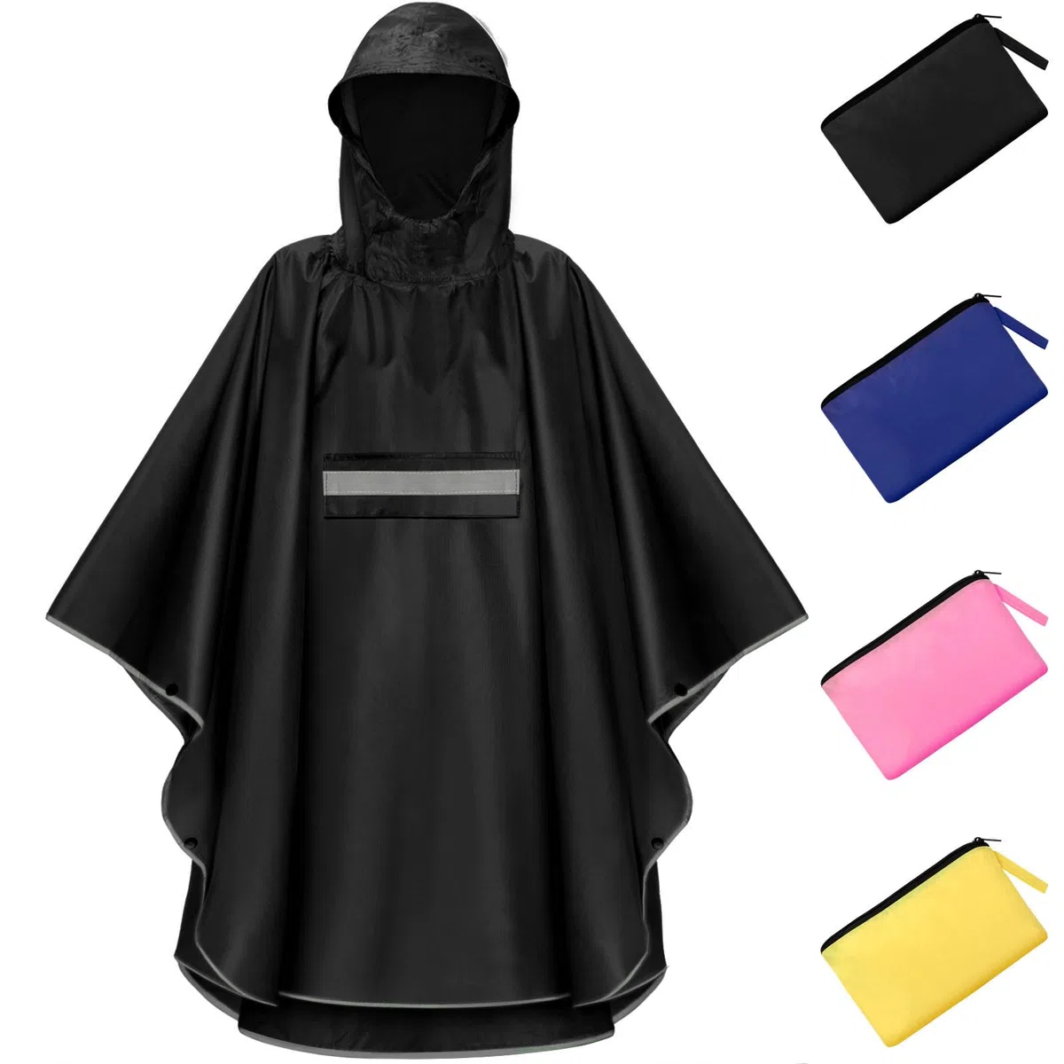Regencape Kinder, Unisex Regen Poncho Wasserdicht Regenponcho Regenkleidung Kinder Mit Reflektierender Poncho Regen Leichter Regenjacke 120-160cm