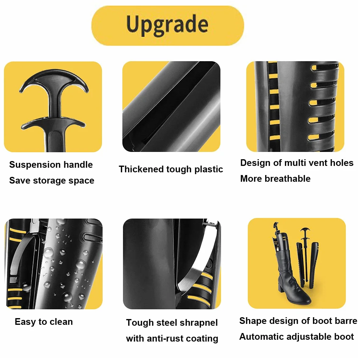 HILLHOME 4 St¨¹ck Stiefel-Baumschaft-Stiefel Former f¨¹r kniehohe Stiefel, federbelastet, verstellbar, tolle Unterst¨¹tzung, formende Eins?tze f¨¹r Damen und Herren Schuhe