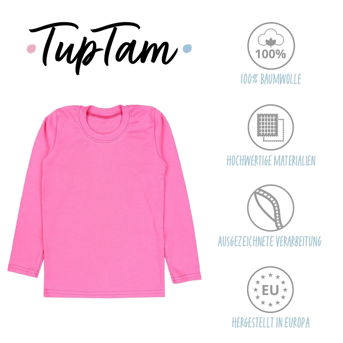 TupTam Mädchen Langarmshirt 3er Pack Langarm Unterhemden Basic Unterwäsche Shirts Unterhemd