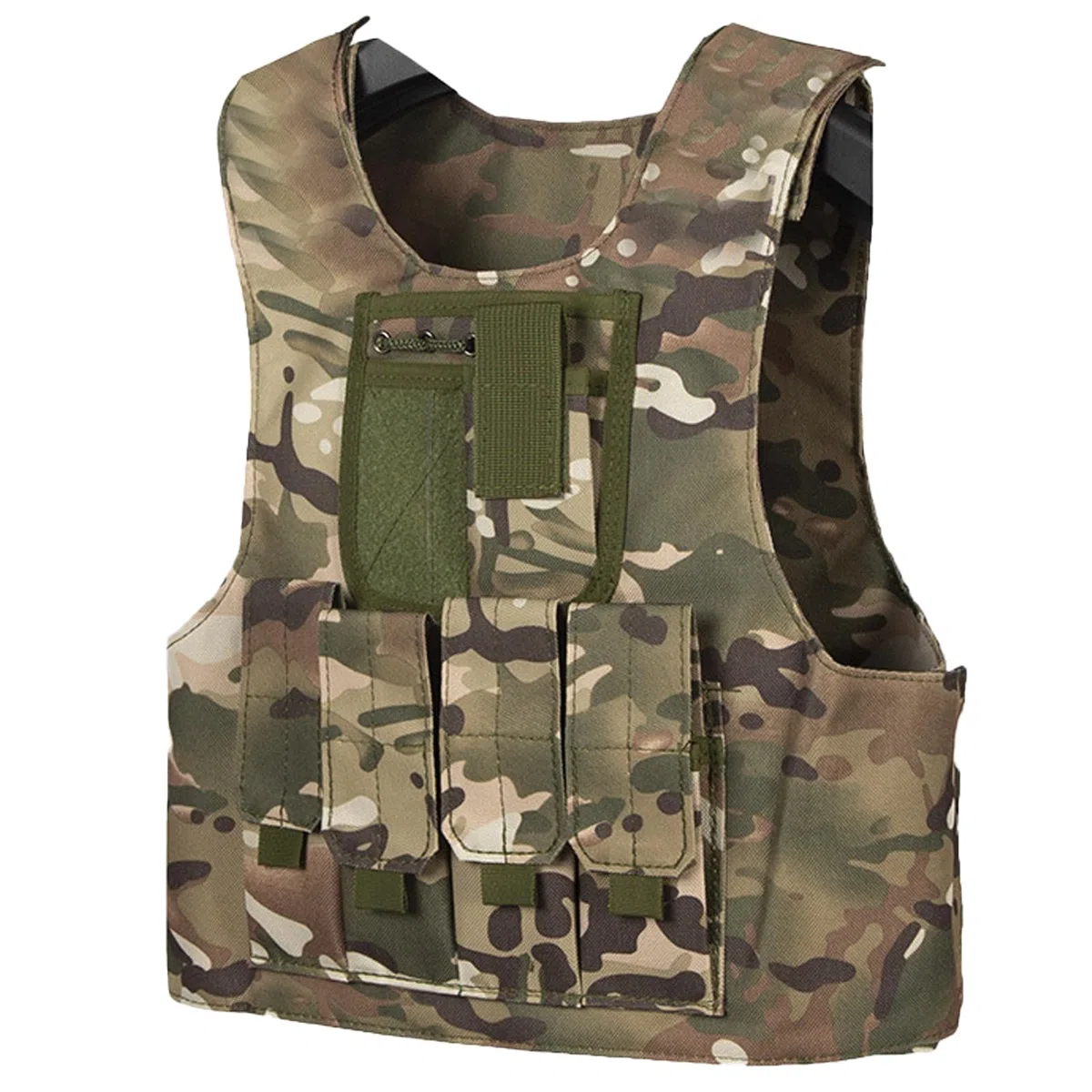 Kinder Outdoor Taktikweste Airsoft Militär Camouflage 600D Oxford-Stoff Weste Verstellbar Leicht Bequem für Kampf Wandern Jagd Camping Junge Mädchen