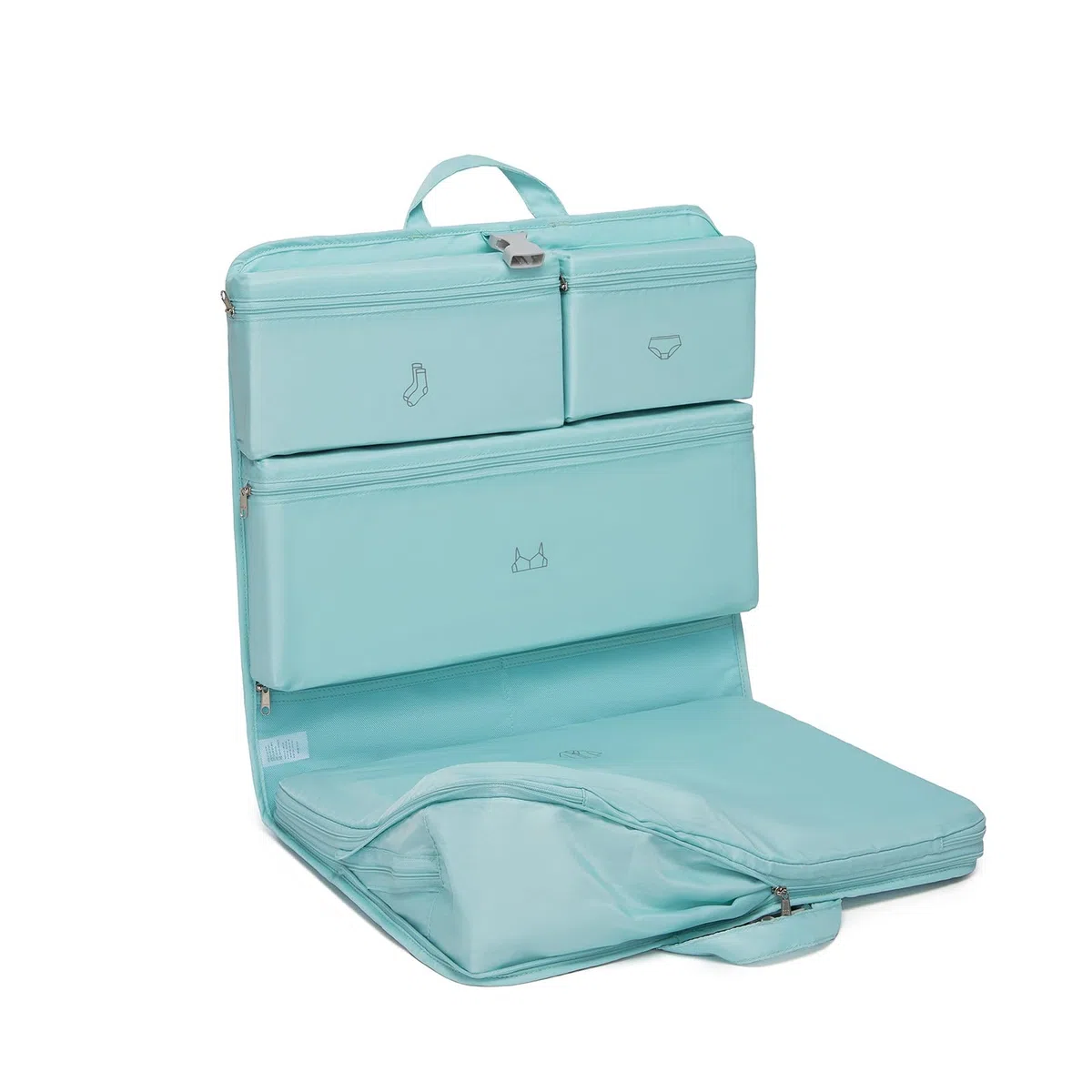 Kono Hängende Koffer Organizer Faltschrank Packwürfel Reisen mit Etikett Leichte Reisegepäck Organizer Tragbare Reise Kleidertaschen (Blau)