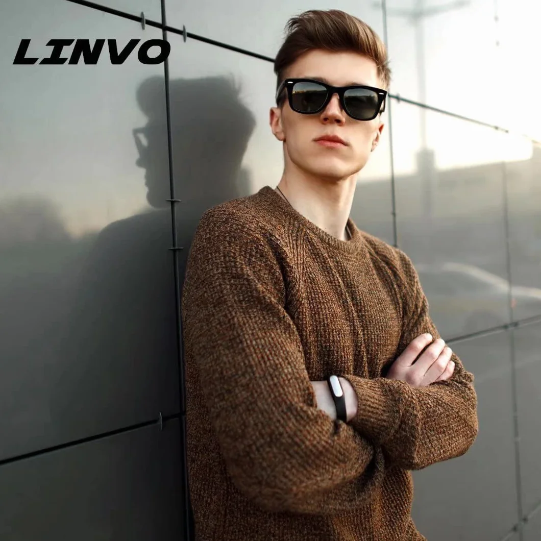 LINVO Sonnenbrille Herren Damen Polarisiert Retro Stil Rechteckig Vintage Klassisch Unisex UV400 Cat 3 CE
