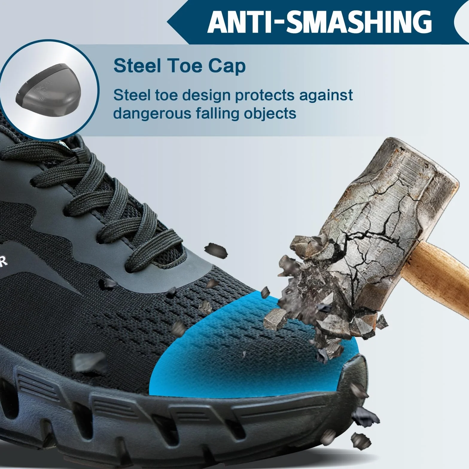 HEOAARG Arbeitsschuhe Herren Damen Sicherheitsschuhe mit Stahlkappe,Arbeitsschuhe Leicht Safety Shoes Atmungsaktiv Stahlkappenschuhe Sneakers