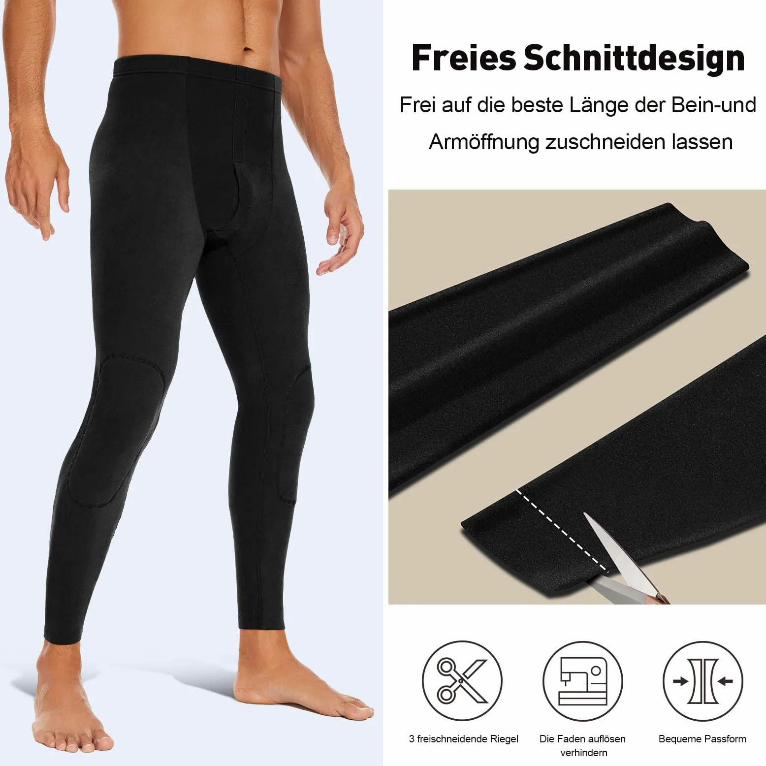 SIMIYA Lange Unterhosen Herren, Extra Warm Thermounterhose Gefütterte Unterhosen Männer Lang, Thermo Leggings Thermoleggings Winter