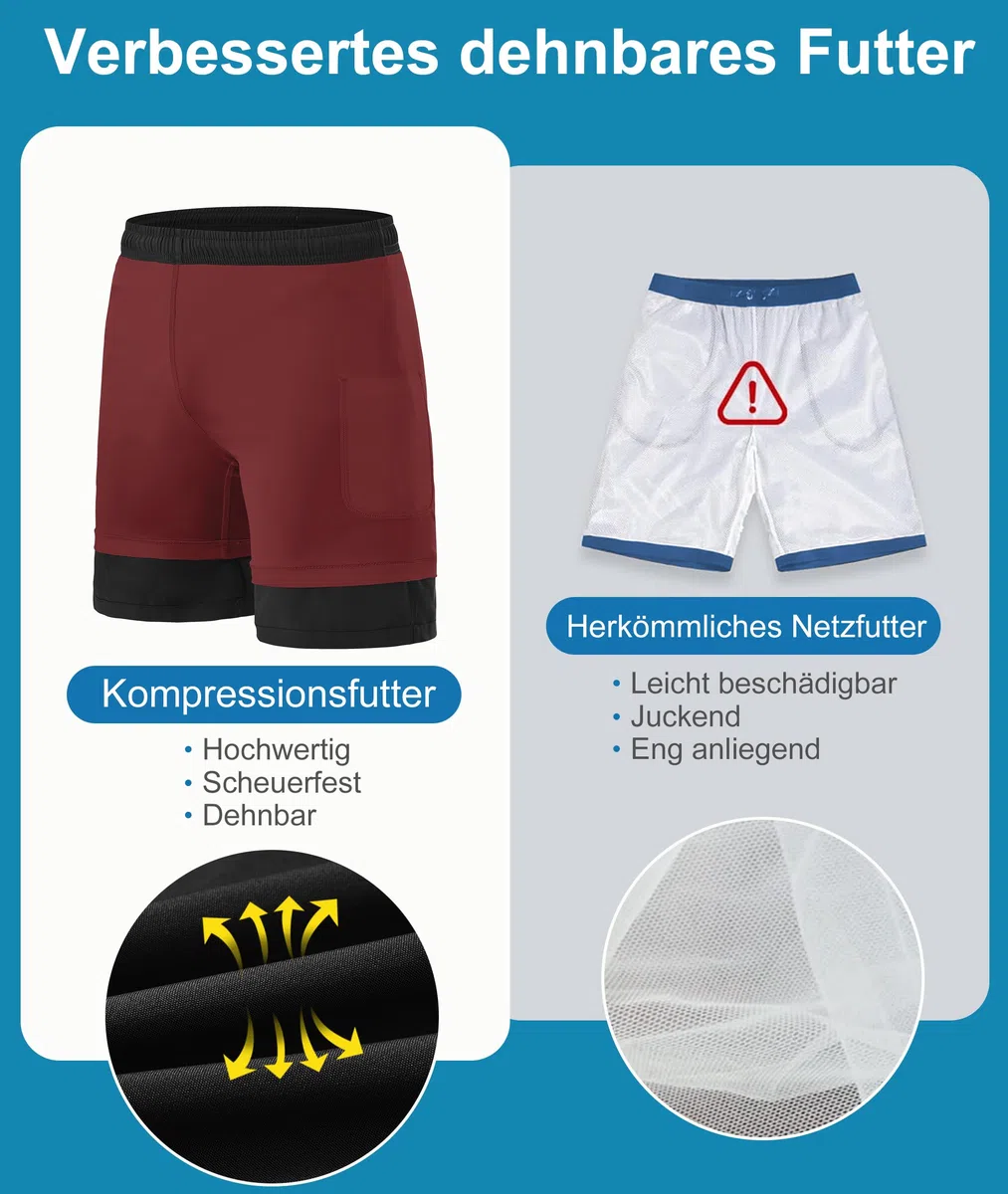 Zoofly Badehosen für Herren Schwimmhose Herren Kompressionsfutter Badeshorts Männer Schnelltrocknend mit Taschen Sportshorts