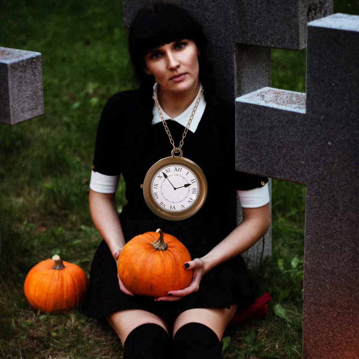 Gatuida Uhr-Halskette, personalisierte Halloween-Hals-Uhr, Dekorationen, Jumbo-Gold, Halskette, Hip-Hop-Rapper-, Kostüm-Anhänger für Damen und Herren