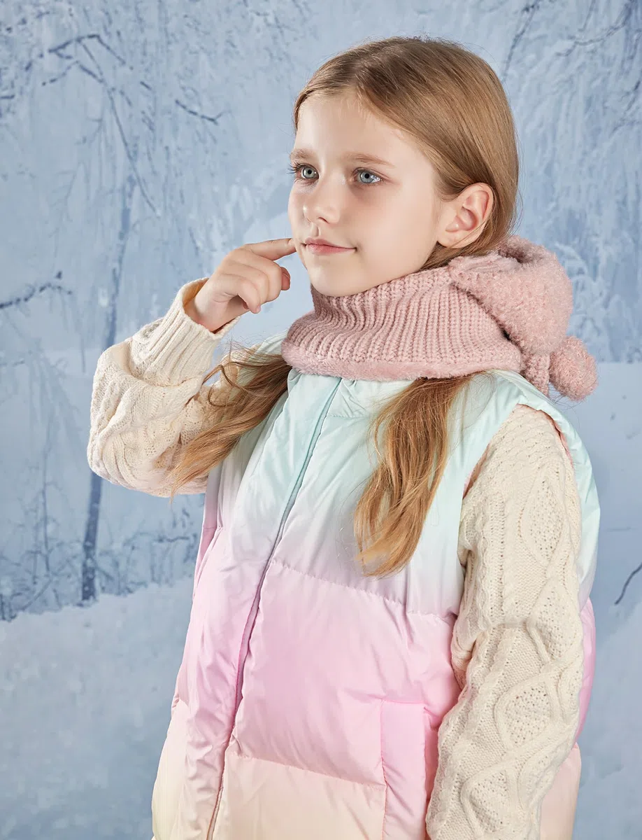 SEAUR Schlupfmütze Mädchen 4-10 Jahre Gefüttert Strickmütze Kinder Schalmütze Sturmhaube Wintermütze Niedlicher Bärchen Balaclava
