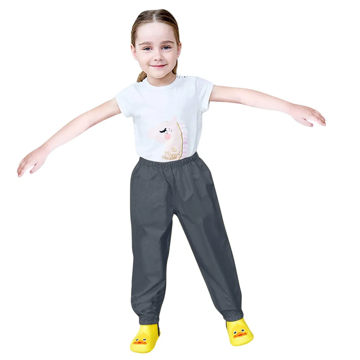 Regenhose Unisex Kinder Matschhose Mädchen Jungen Wasserdicht Winddicht Regenlatzhose Atmungsaktiv Unisex Reflektierend Regenbekleidung für Kleinkind Baby 2-12 Jahre