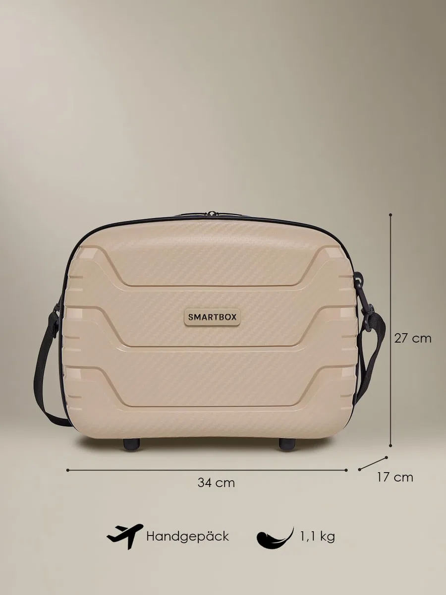 Smartbox Beauty Case Hartschale 34x17x27 cm, Handgepäck Kosmetikkoffer 14L, Leichtes Polypropylen, Kulturtasche mit Aufsteckfunktion & Schultergurt, Make-up Koffer Reise Organizer (Edition 01)