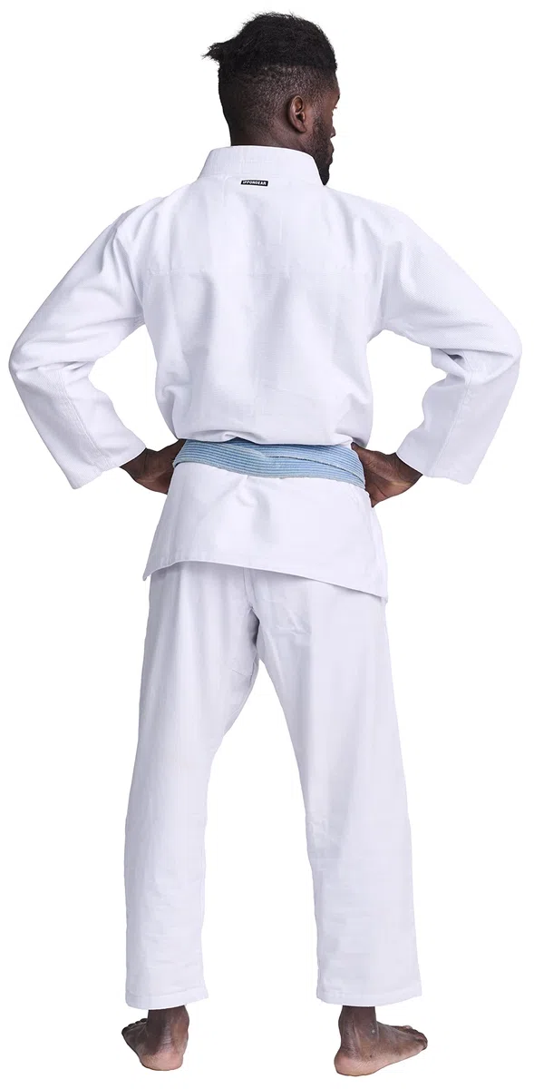 IPPONGEAR BJJ GI Brazilian Jiu Jitsu Kinder/Einsteiger Anzug inkl weißem Gürtel [Größe M2 I 350gr/m² Stoffdichte I Reißfestes Material mit versiegelten Nähten] weiß, BJJI350W-M2