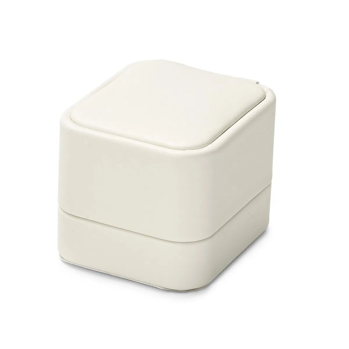Oirlv PU Leder Beige Klassisch Ringbox Verlobungsring Box,Ringschatulle für Hochzeit,Vorschlags