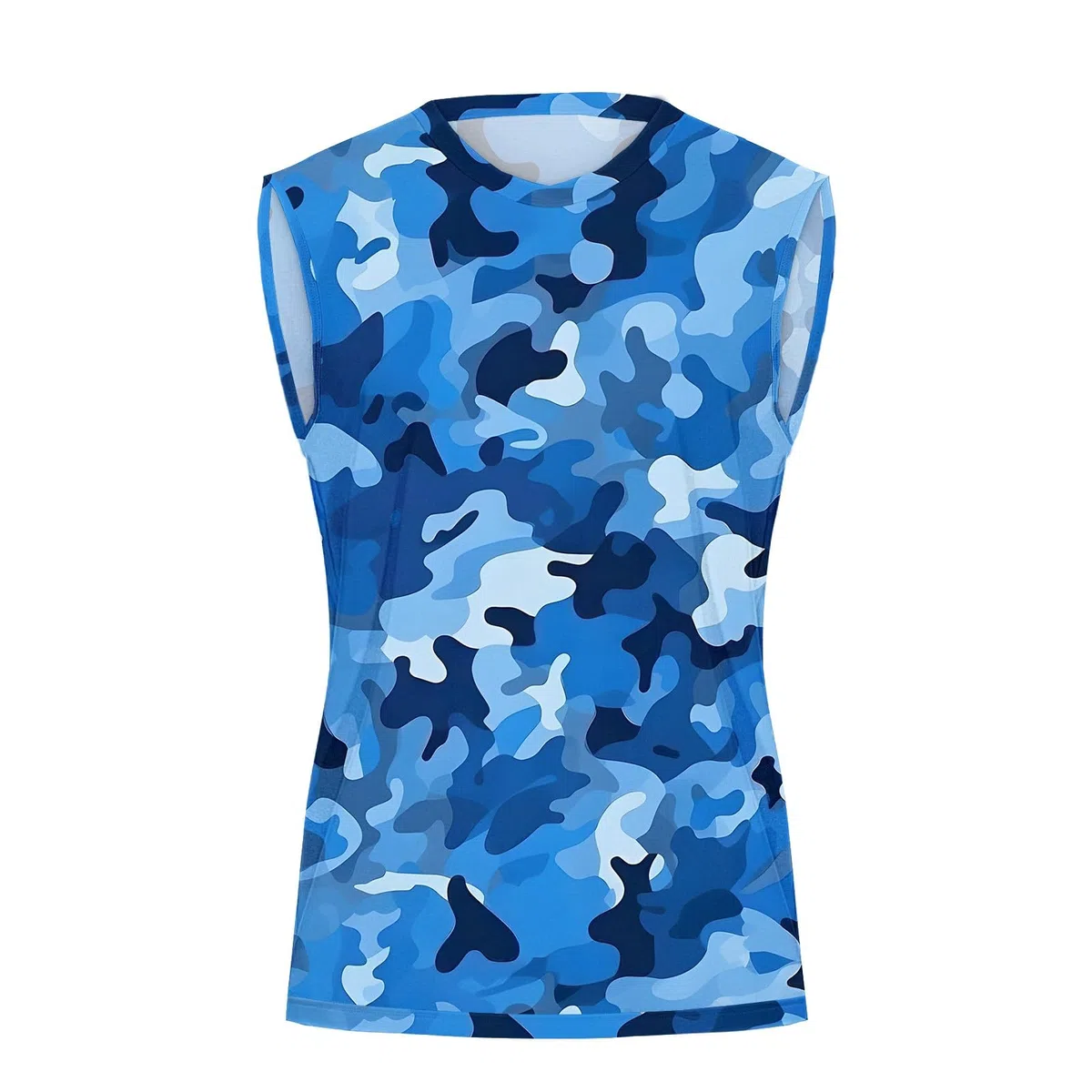 Camouflage-Tanktop für Herren, leicht, Sommer, Rundhalsausschnitt, athletisches Workout, Laufen, Camouflage-Weste, Sommer, Muskel-T-Shirt, modisch, lässiges T-Shirt