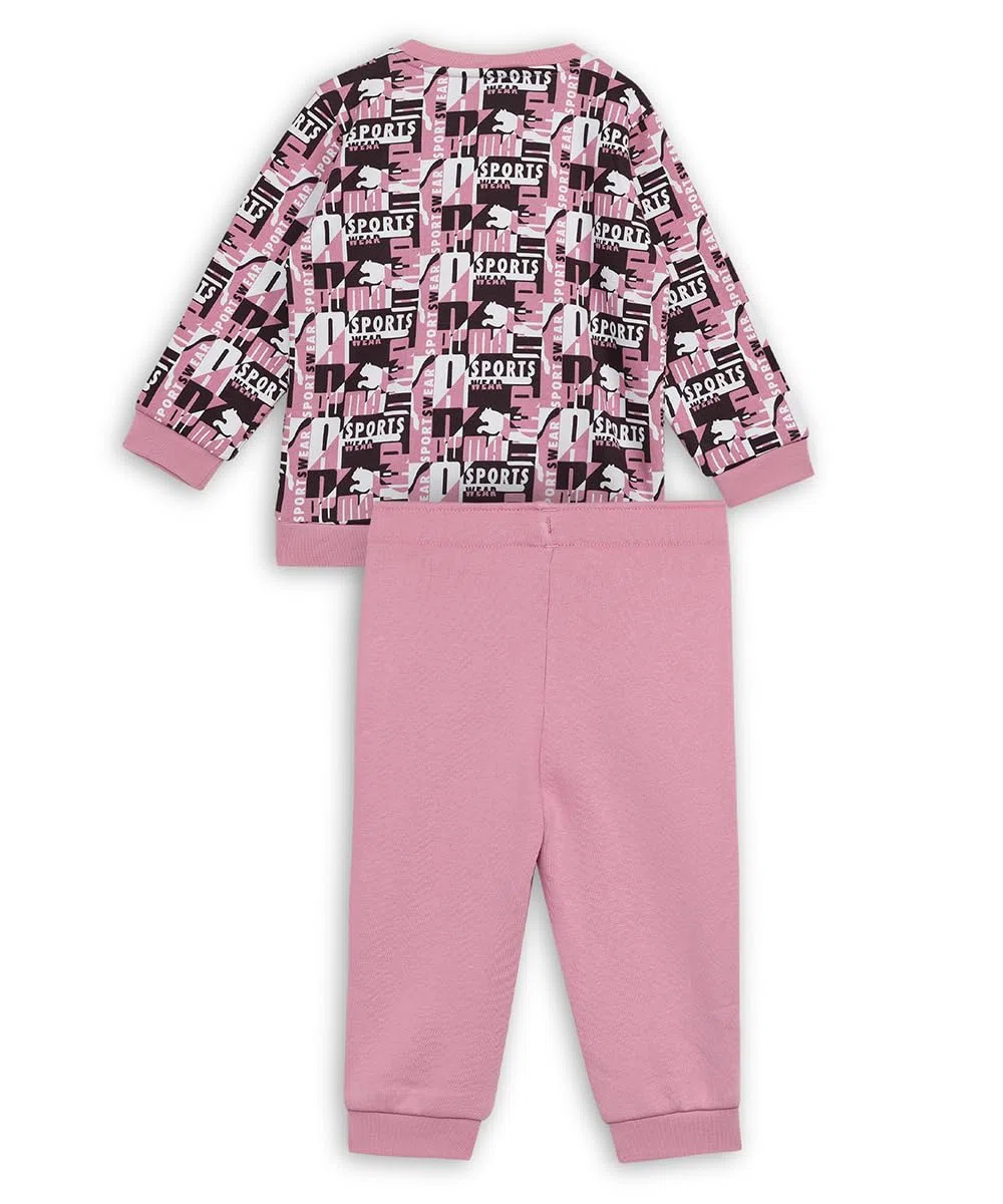 Puma Unisex Baby Minicats AOP Crew Jogger FL Inf Trainingsanzug