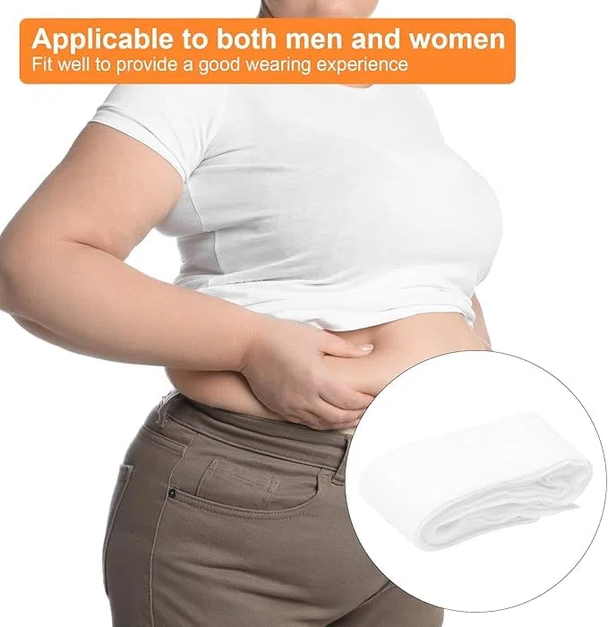 10 Stück Baucheinlage Schweiß Weiße Übergroße Bauchpolster für Baucheinlagen Schweißausschlag Übergröße Baumwolle unter Bauch Schweißeinlagen Bauchband für Damen Herren XXL