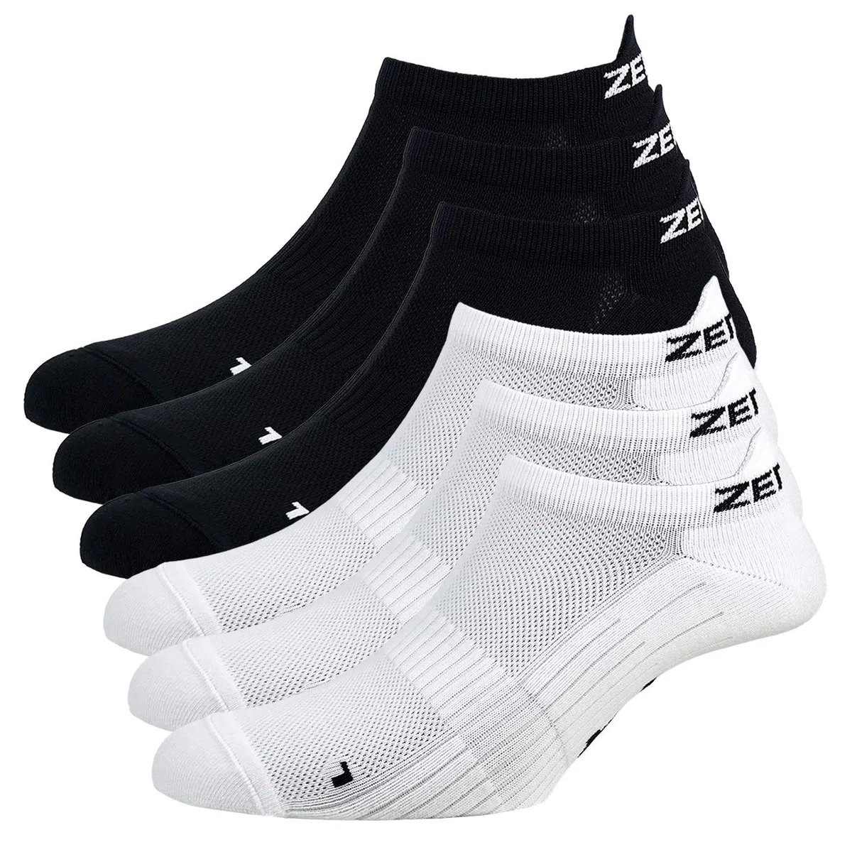 Zen Core Sneaker Füßlinge 6 Paare, Größe 35-37 & 38-41, Damen, kurze Socken, Sport, Gepolstert, Antiblasen