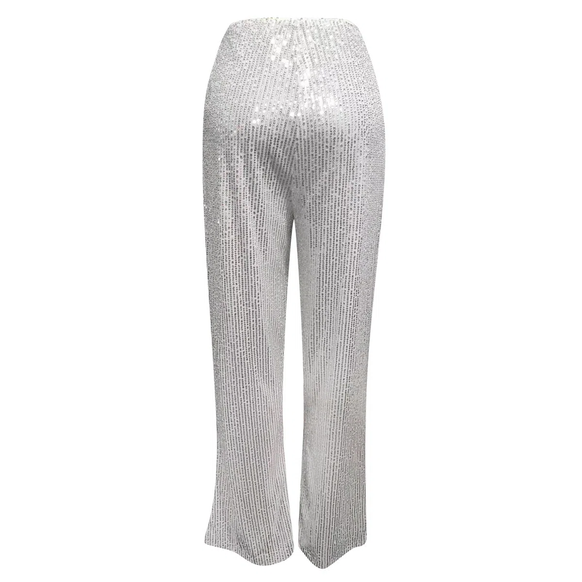 Freizeithose Damen Glitzer Pailletten Hosen Hohe Taille Dehnbar Hip Hop Club Glänzende Hose Elegant Jogginghose Party Club Kostüm mit Drawstring Baggy Paillettenhose für Frühling