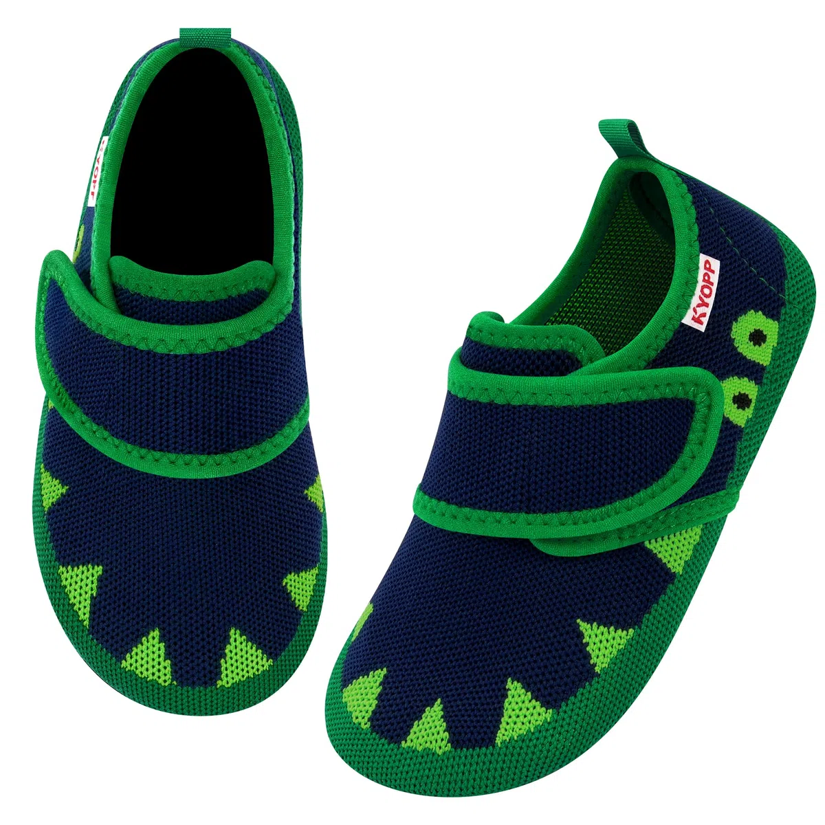 Kyopp Hausschuhe Kinder Barfussschuhe Klettverschluss für Jungen Mädchen Atmungsaktive Breite Pantoffeln Rutschfest Kindergarten Slippers