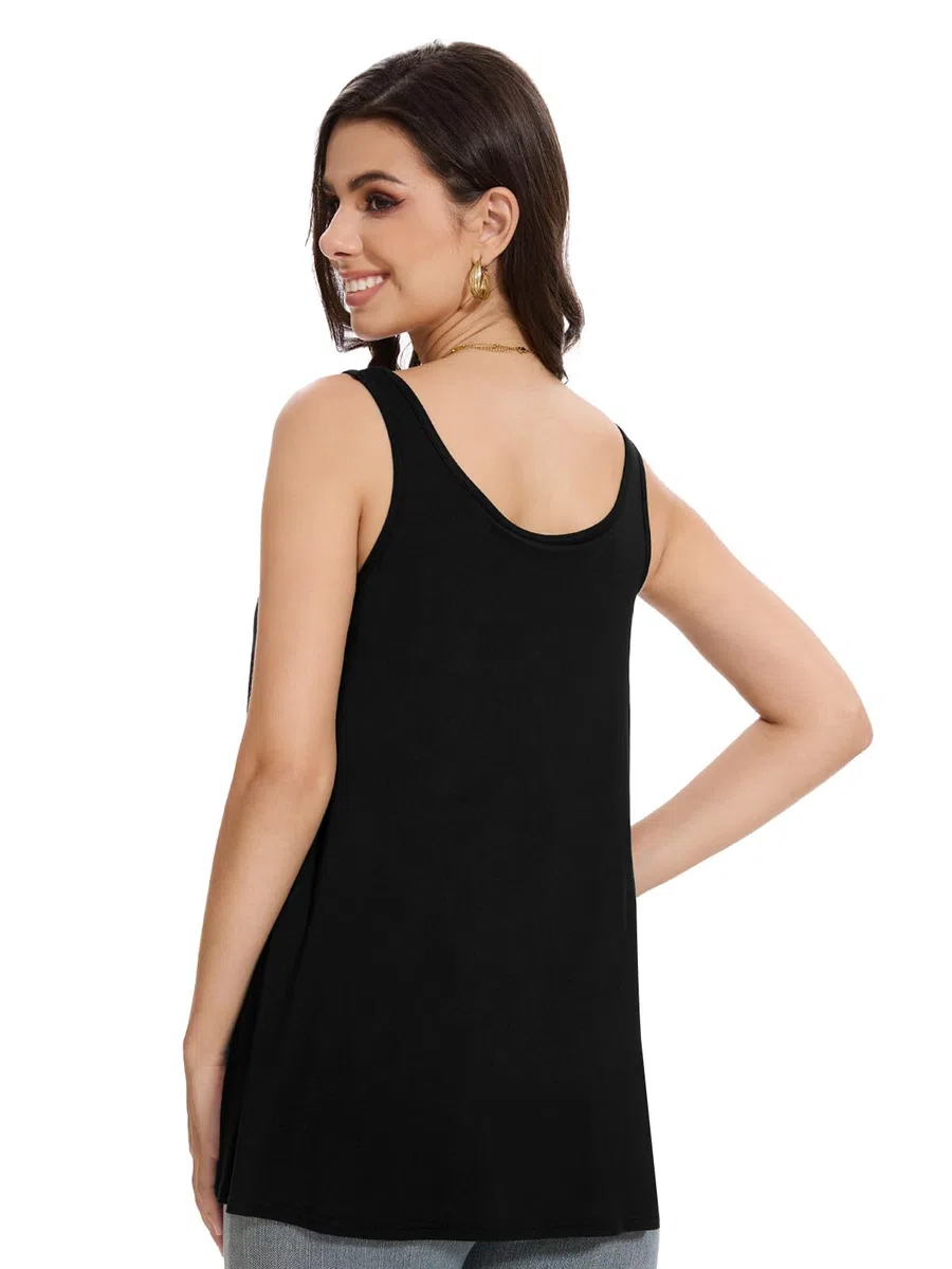 Knuffnee Damen Unterhemd Integriertem BH Tank Top Loose Fit Lockere Ärmellose Bluse Shirt S-XXXXL