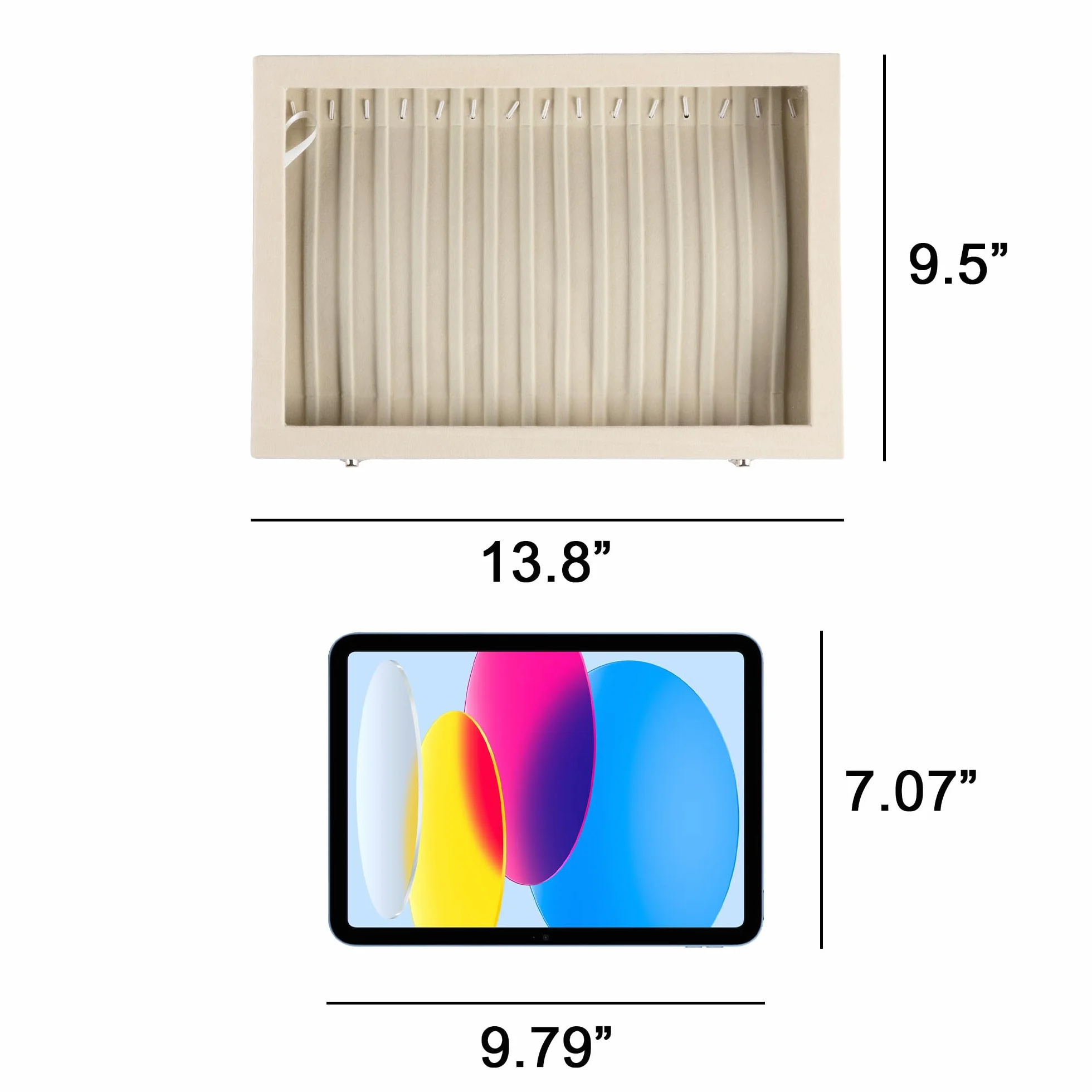 Frebeauty 15 Haken Halskette Tablett Samt Hals Organizer mit klarem Deckel abschließbare Halter Box Schmuck Organizer für Anhänger Ketten Jeweley Tablett für Frauen Mädch（Grau