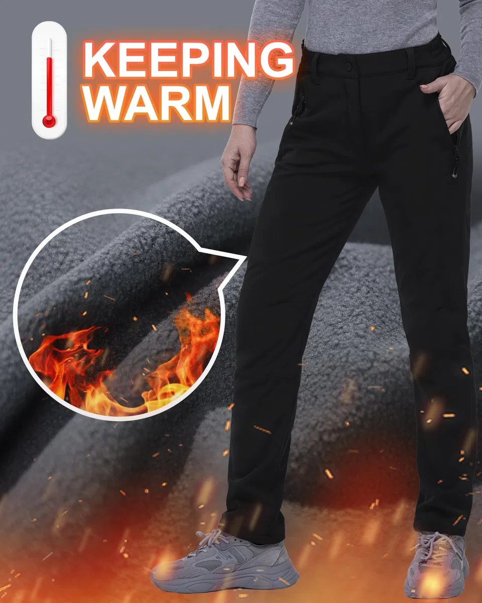 33,000ft Damen Wanderhose wasserdichte Winddichte Thermohose Softshellhose Outdoorhose Winter Skihose