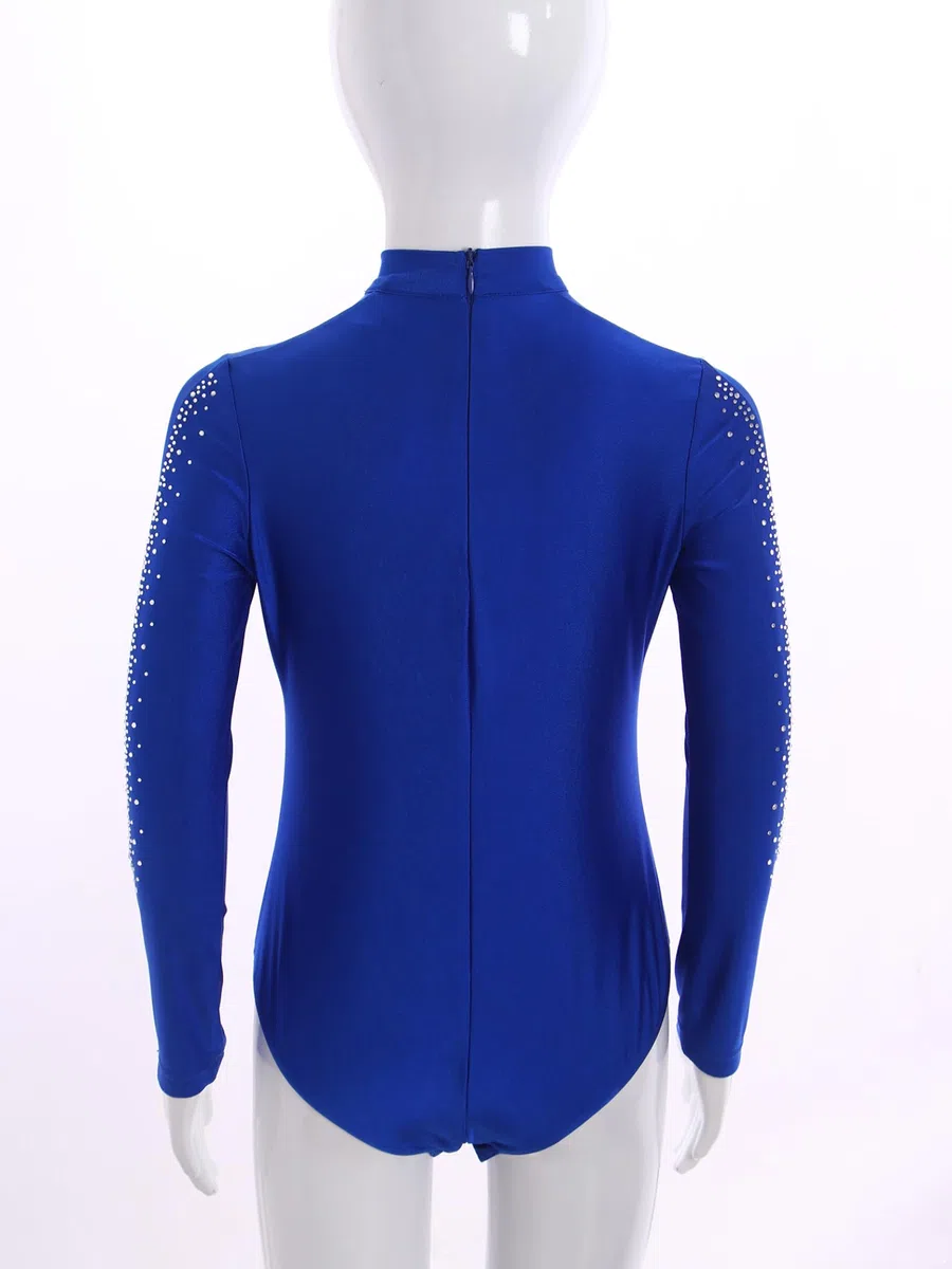 Turnanzug Jungen Ballett Trikot Langarm Strass Gymnastikanzug Tanzbody Slim Fit Hemdbody Latein Tanzkostüm