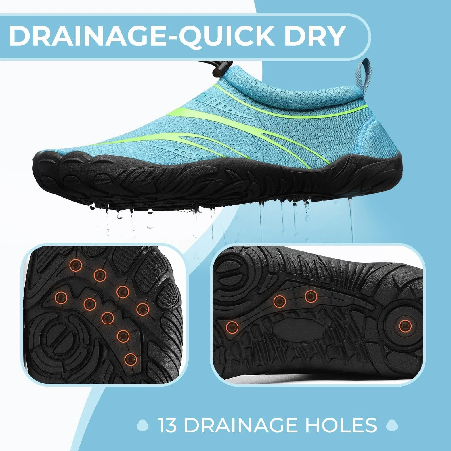 Mishansha Unisex Badeschuhe Atmungsaktiv Mesh Wasserschuhe Sommer Schnell Trocknend Aquaschuhe Gr.36-46