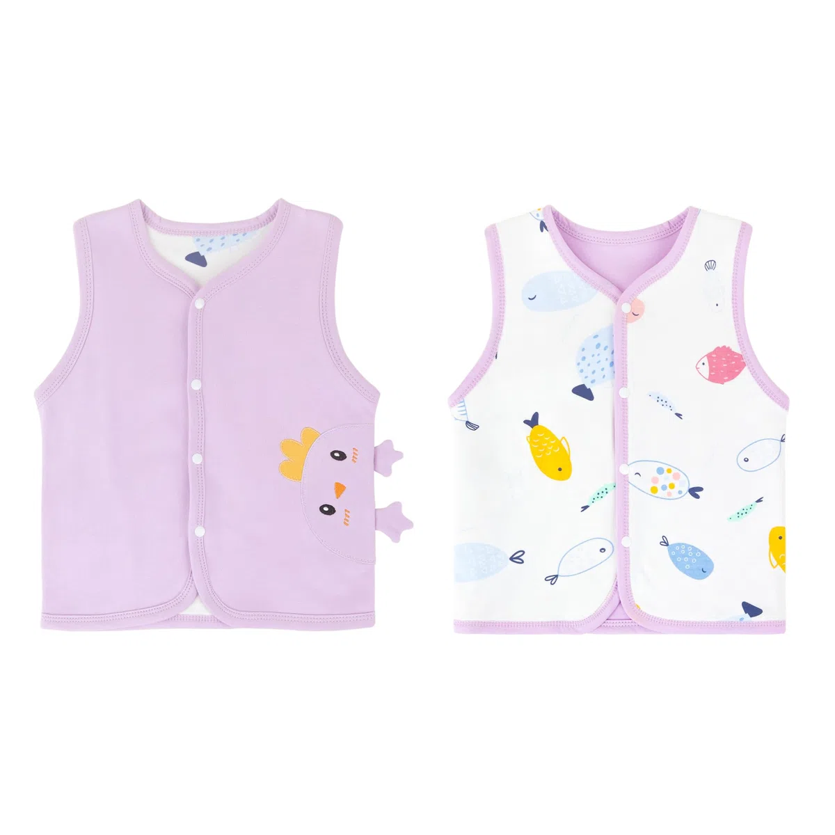Baby Kleinkind Kinder Doppelseitig Westen Frühling Herbst Baumwoll Dünn Ärmellose Jacke Kinderweste mit Druckknopf mit Cartoon Muster
