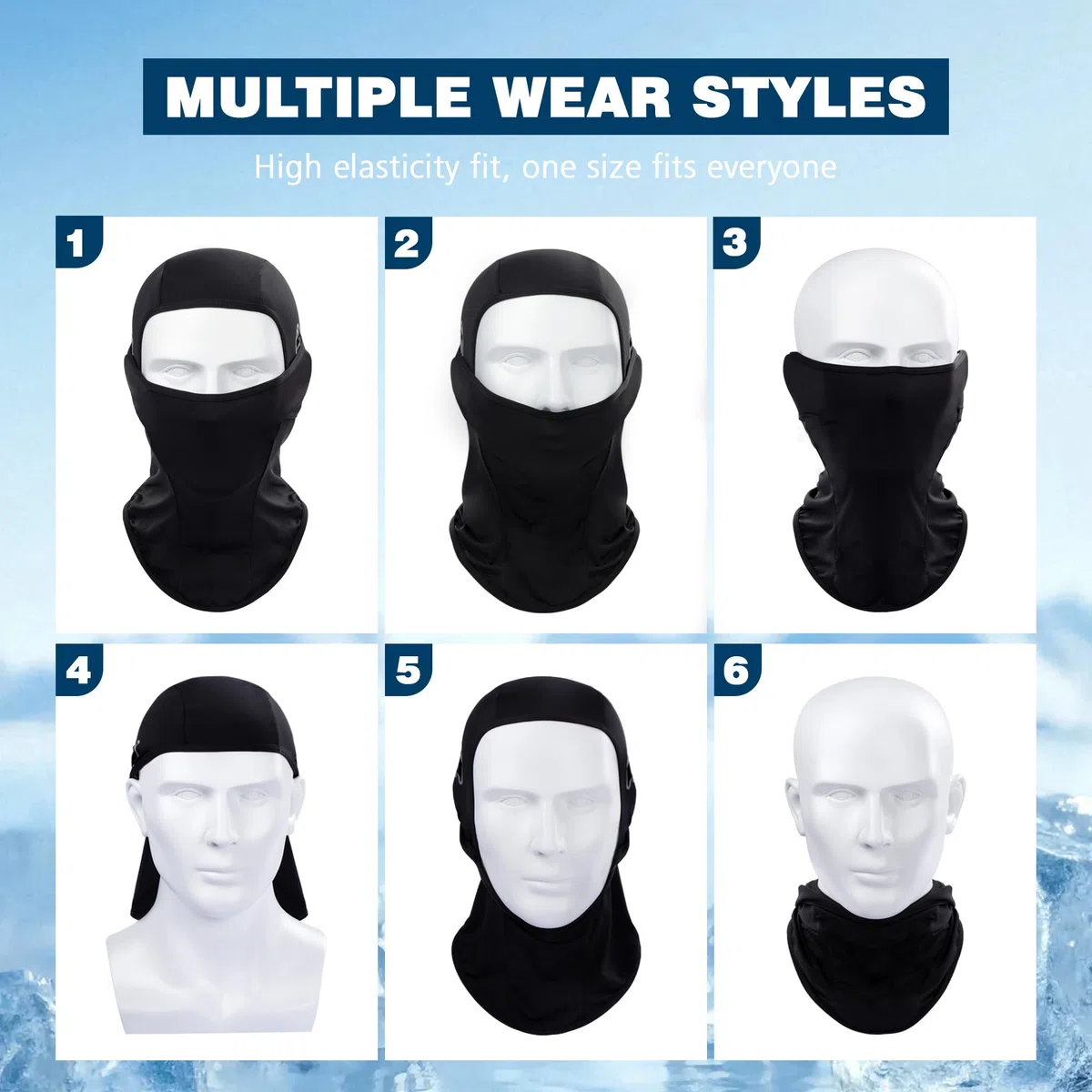 NOVEINN 2 Pieces Summer Balaclava for Men/Women，UV Protection,Breathable and Cooling Balaclava with Glasses Holes for Motorcycle,Cycling,Fishing Or Hiking Outdoor Sports