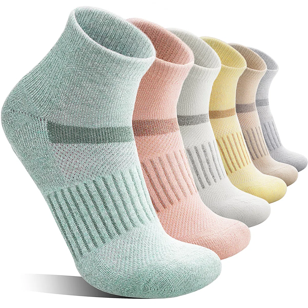 MOSEY KOSY Merino Kurz Viertellänge Wandersocken, Sneaker Socken, Thermosocken Warme Wollsocken, Atmungsaktiv Laufsocken Sportsocken für Herren Damen 6 Paar