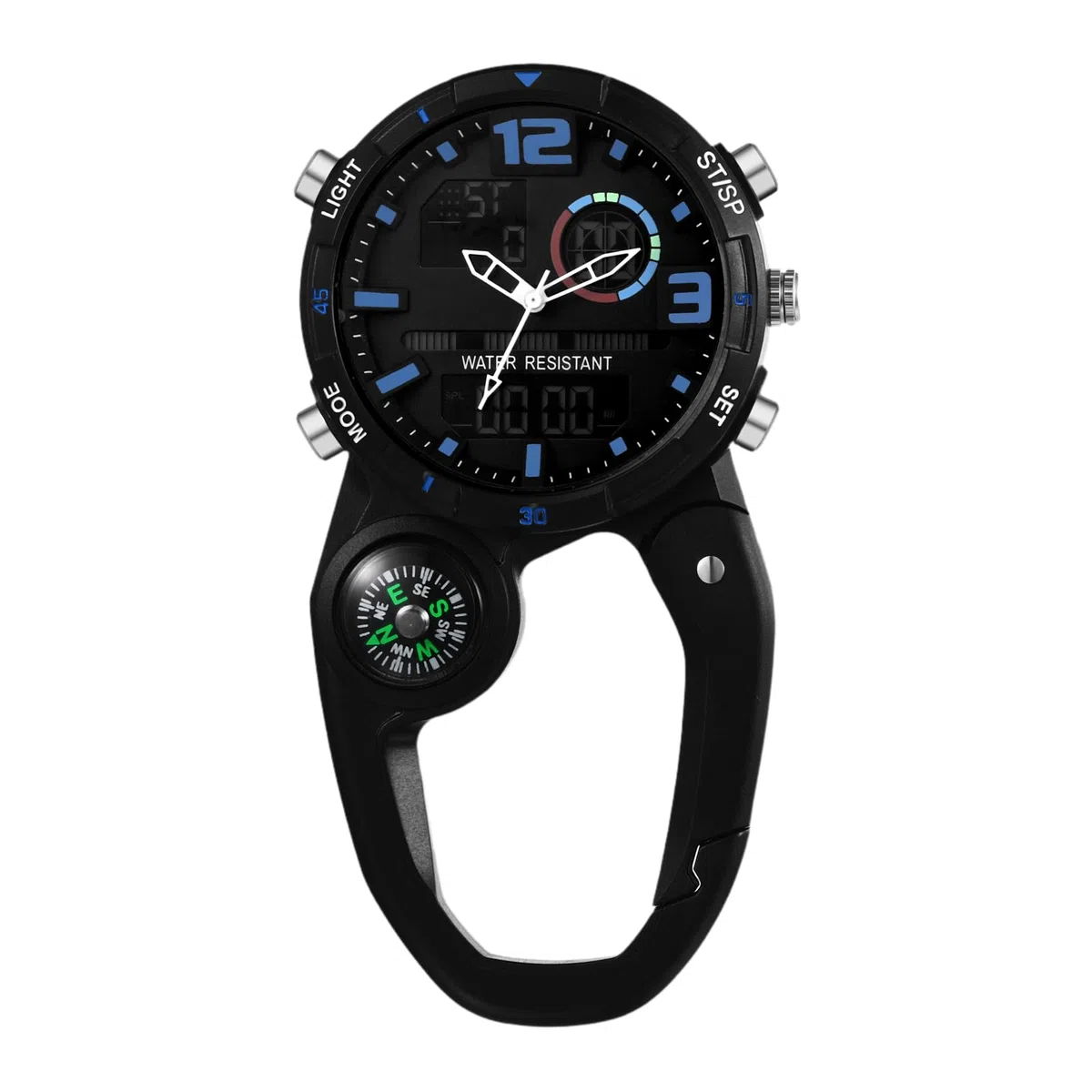 JewelryWe Taschenuhr mit Karabiner Befestigung Leuchtendes Gesicht Analog Quarz Uhr für Ärzte Krankenschwestern Sanitäter Köche