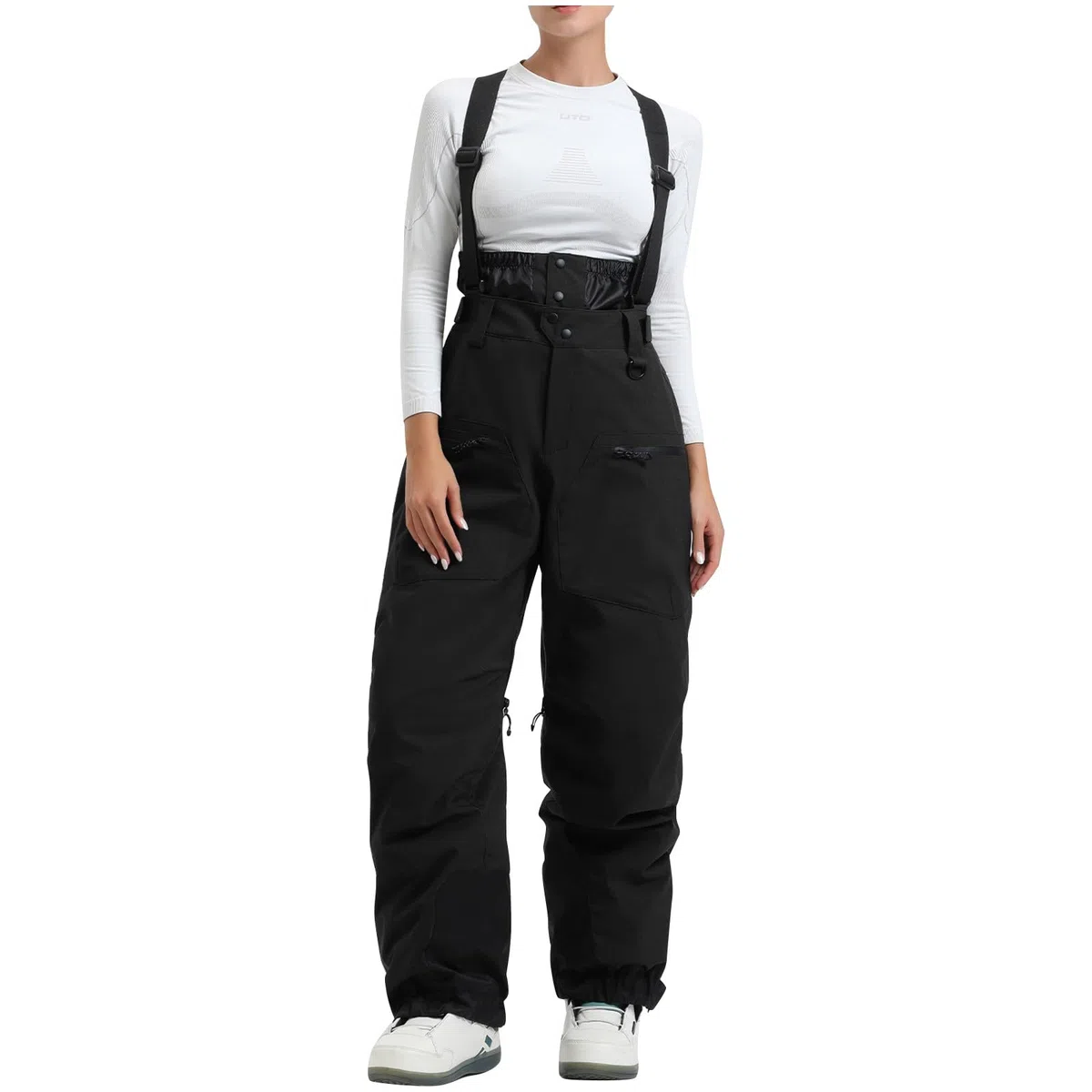 Generisch Skihose Damen Wasserdicht Warm Snowboardhose Mit Trägern Baggy Atmungsaktiv Stretch Gefütterte Winter Softshellhose