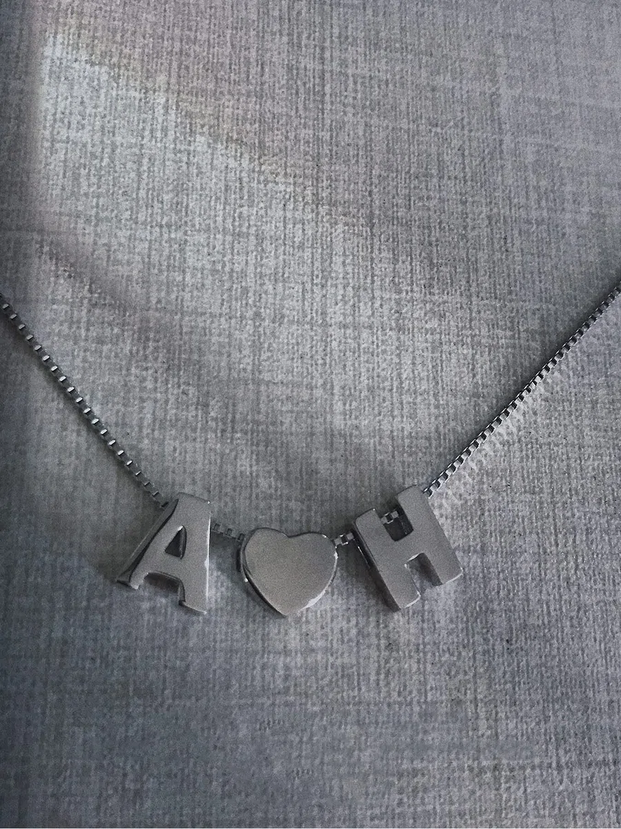 Candyfancy Buchstaben Silber 925 Anhänger Halskette Initialen Personalisierte A-Z