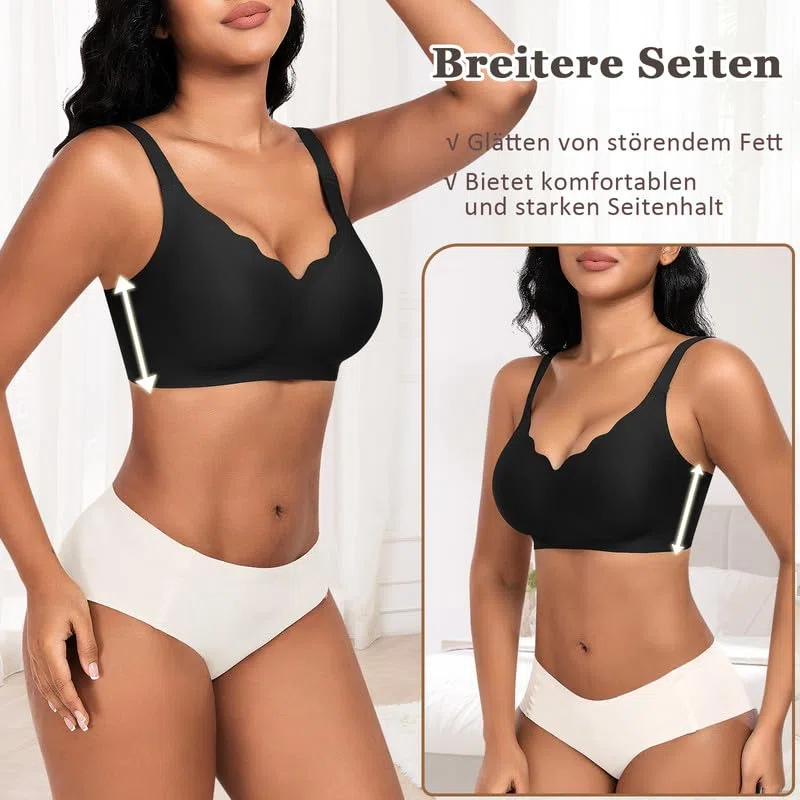Jiuday BH Damen ohne Bügel Große Brüste Nahtloser Push Up BH Soft Bequemer Seamless Bra T Shirt Bügelloser Gepolstert Klassische Bralette